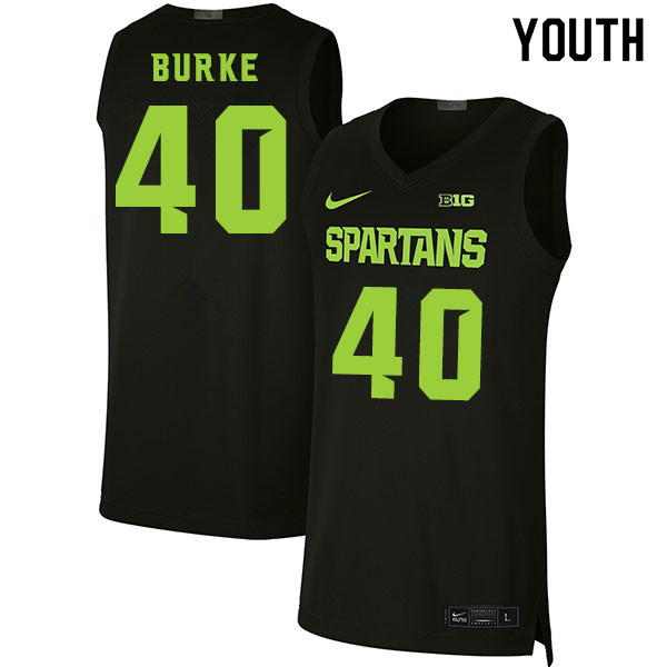 2020 Youth #40 Braden Burke Michigan State Spartans College Basketball Jerseys Sale-Black